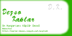 dezso kaplar business card
